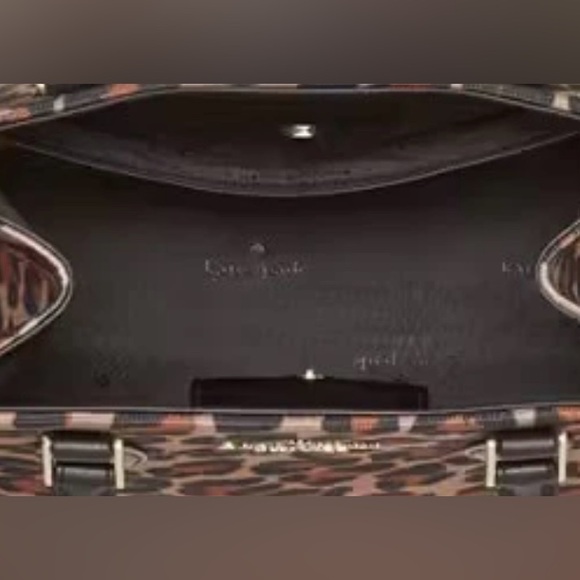 Kate Spade Ellie Spotted Leopard Canvas Small Tote Crossbody 🖤🤎 - Picture 6 of 7